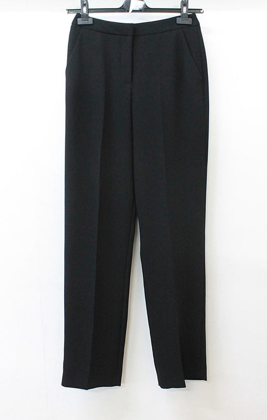 HOBBS Ladies Celina Black Straight Fit Zip Fly Tailored Trousers UK6 EU34 BNWT