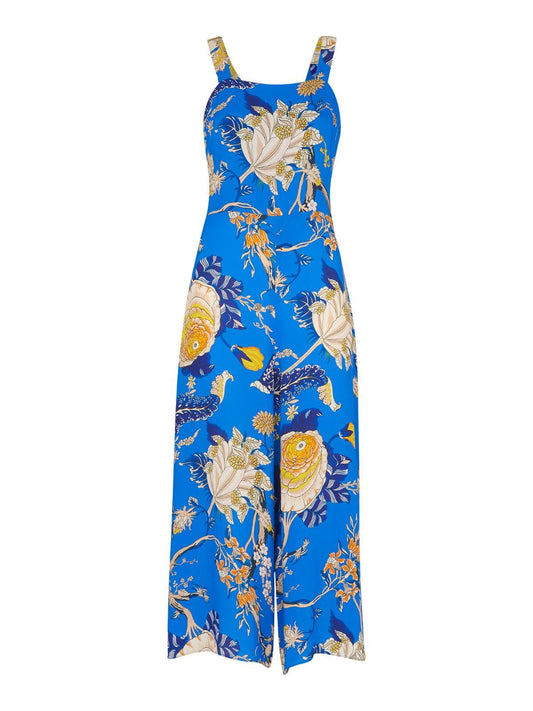 WHISTLES Ladies Blue/Multi Sleeveless Exotic Floral Jumpsuit UK16 RRP189 NEW