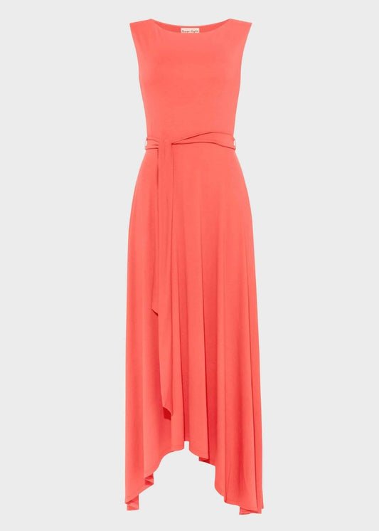 PHASE EIGHT Ladies Coral Pink Wisteria Hi-Low Sleeveless Maxi Dress UK10 BNWT