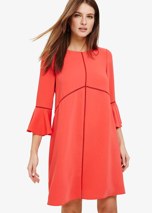 Phase Eight Suriaiya Swing Trapeze Swing Dress Coral Size UK8 RRP89