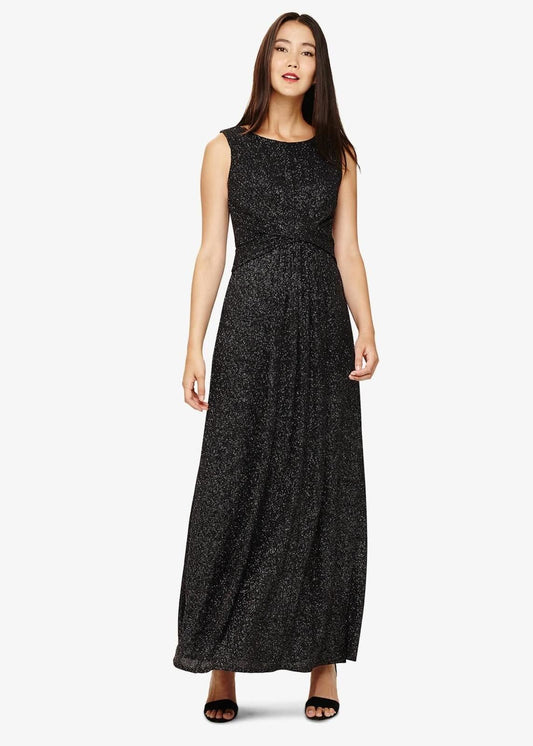 Phase Eight Ida Shimmer Maxi Maxi Dress Black Size UK14 RRP130