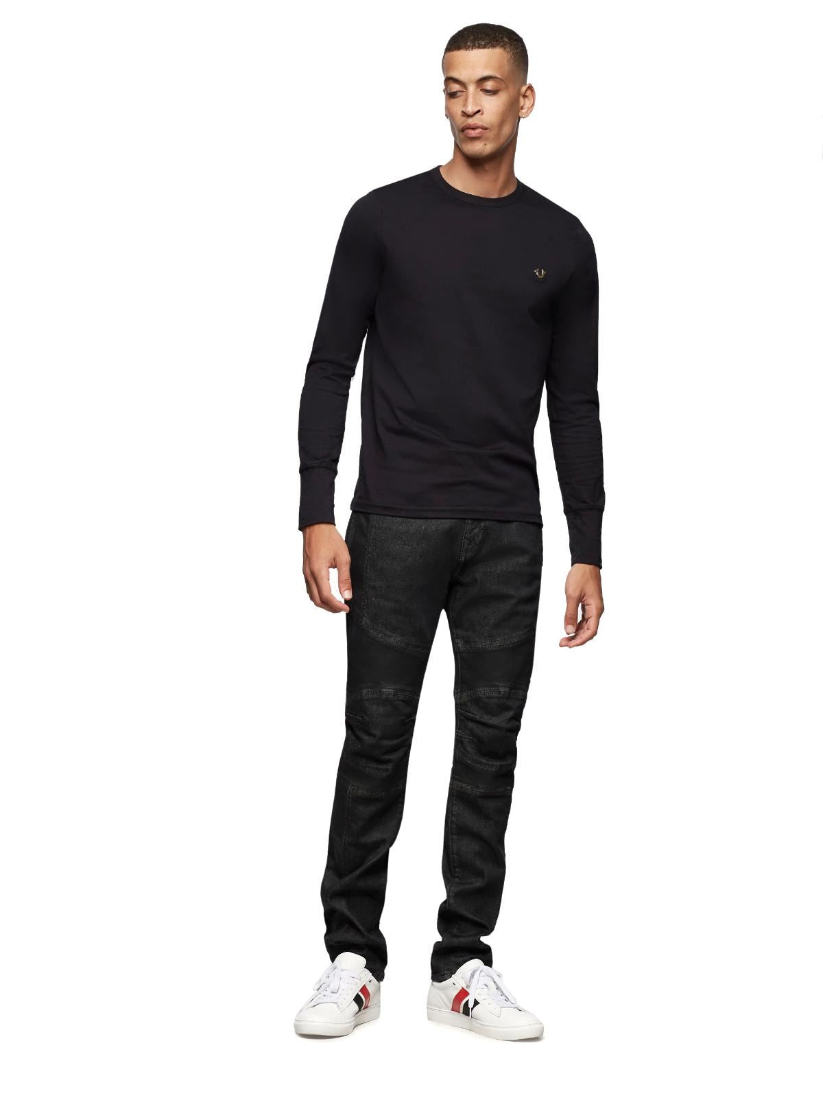 TRUE RELIGION Men's Black Denim Rocco Moto No Flap Slim Jeans W29 RRP199 BNWT