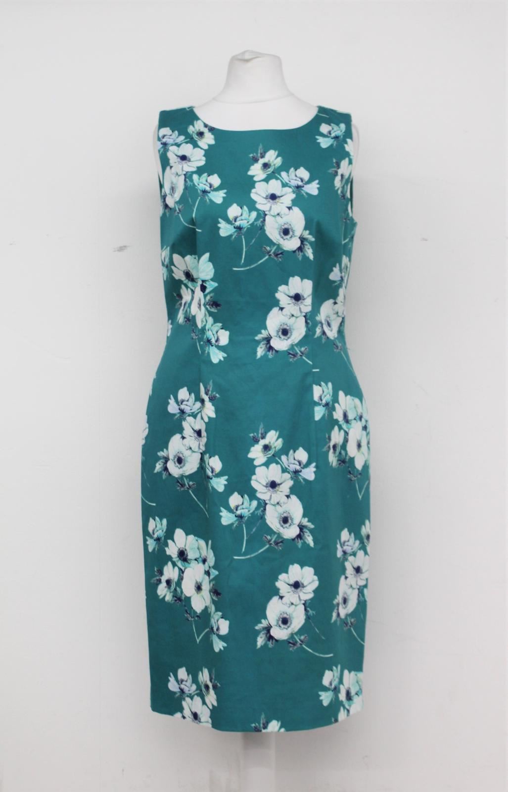 HOBBS Ladies Peacock Blue Sleeveless Camilla Shift Dress UK10 BNWT RRP149