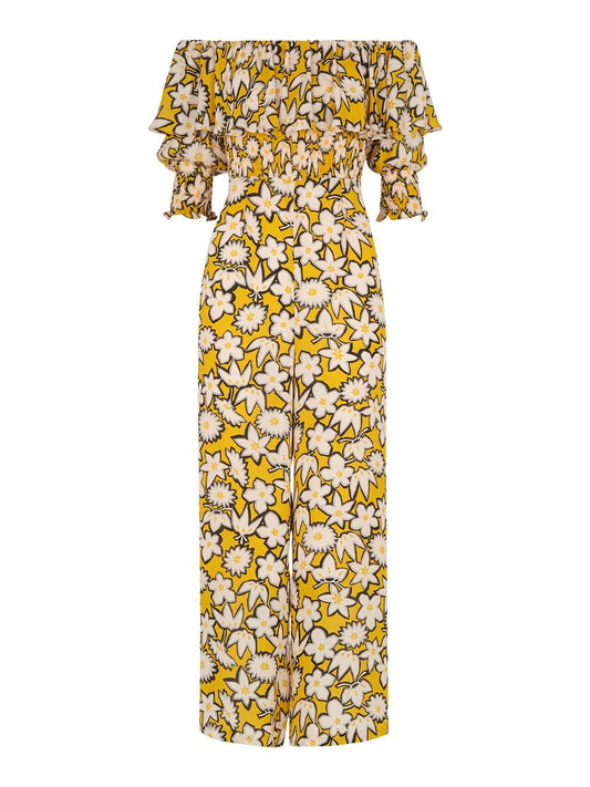 WHISTLES Ladies Rhea Print Silk Floral Jumpsuit Yellow Multi UK4 BNWT RRP299