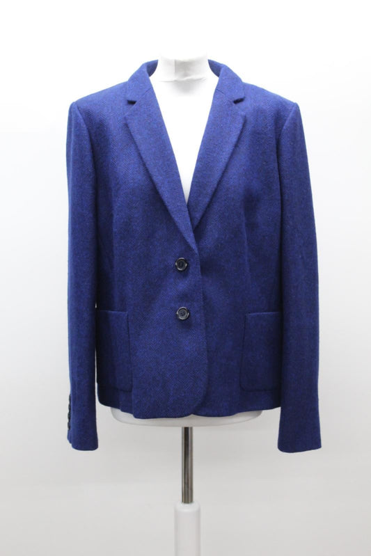HOBBS Ladies Dartmouth Cobalt Blue Wool Collared Blazer Jacket UK8 BNWT RRP179