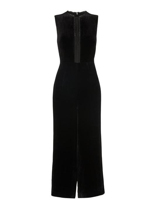 WHISTLES Ladies Black Sleeveless Florrie Silk Mix Jumpsuit UK12 RRP199 NEW