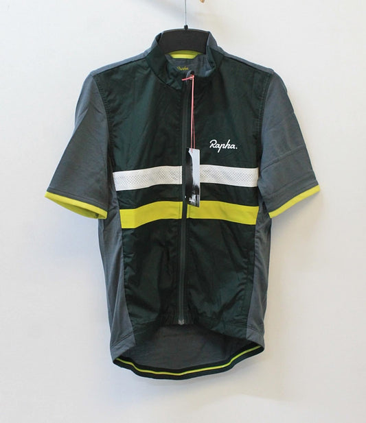 RAPHA Men's Dark Green Brevet Windblock Full Zip Cycling Jersey XS BNWT RRP130