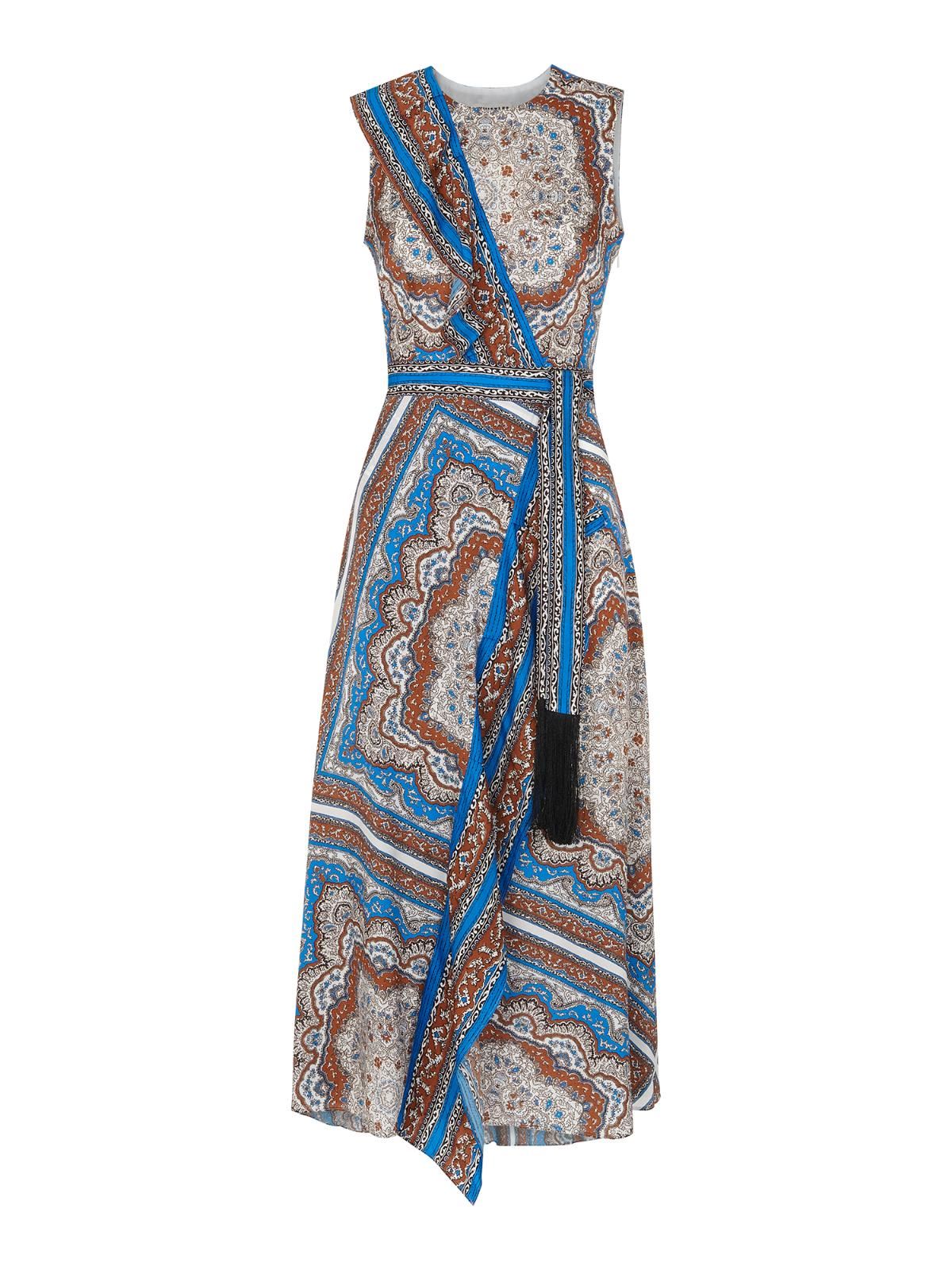 WHISTLES Aadya Scarf Print Dress Blue/Multi Sleeveless UK4 RRP199 BNWT