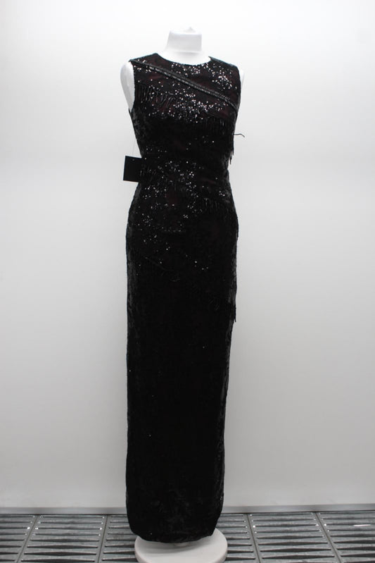 PHASE EIGHT Ladies Bernadette Merlot Black Embellished Maxi Dress UK10 NEW