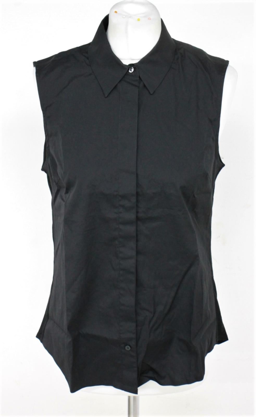 RAPHA Ladies Black Cotton Collared Sleeveless Cycling Shirt Size L RRP100 BNWT
