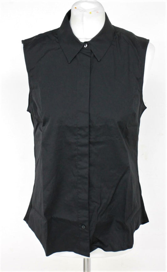 RAPHA Ladies Black Cotton Collared Sleeveless Cycling Shirt Size L RRP100 BNWT