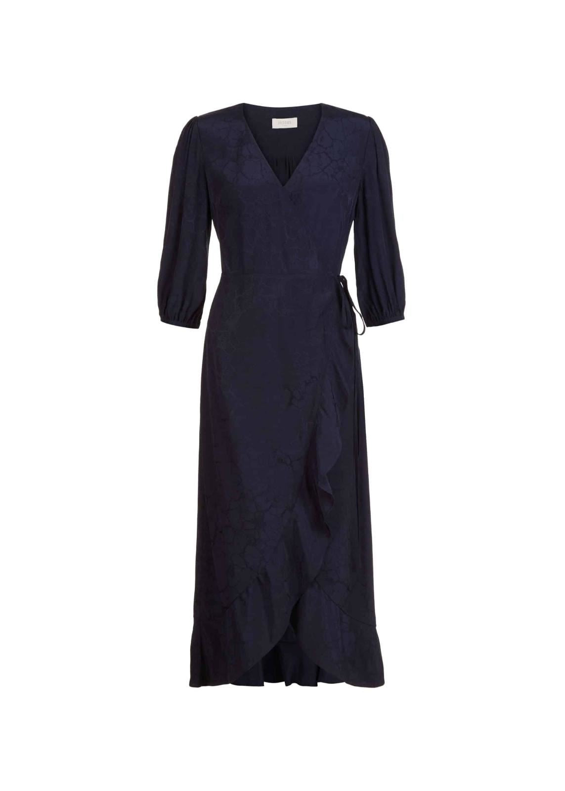 Hobbs Sara Swarp Dress Midnight Size UK6 RRP159