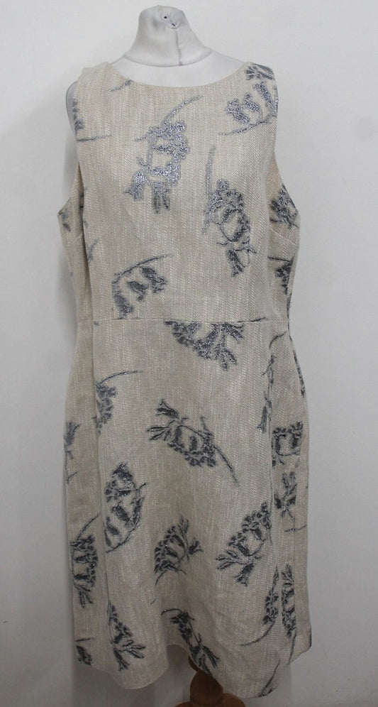 HOBBS Ladies Natural Beige Multicolour Augusta Shift Dress UK16 BNWT RRP 199