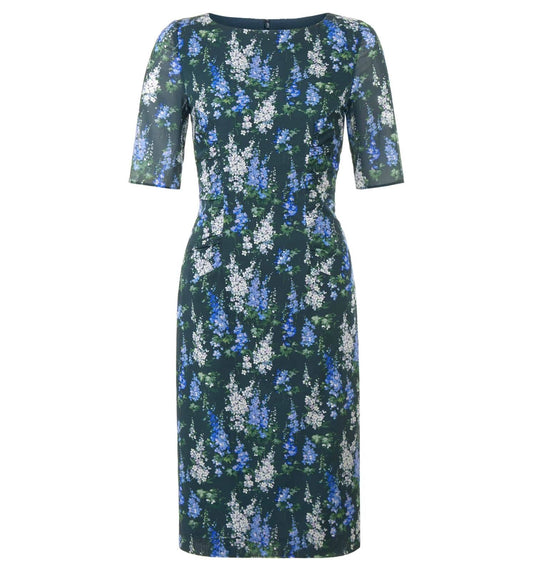 Hobbs Silk Brinley Pencil Dress Green Multi Size UK8 RRP169
