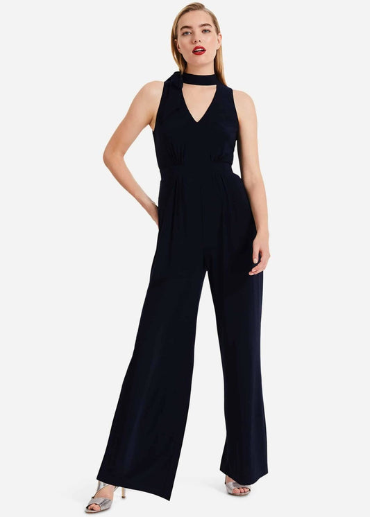 Phase Eight Erin Tie Neck Jumpsuit Navy Size UK8 RRP99