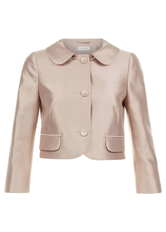 Hobbs Silk Viv Bolero Jacket Oyster Size UK6 RRP199