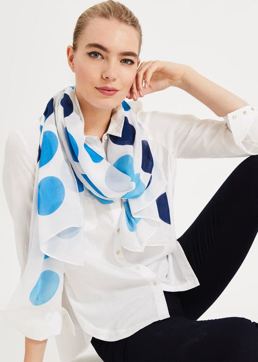 Phase Eight Salina Spot Scarf Blue RRP39